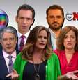 William Bonner, César Tralli, Renata Ceribelli, Marcelo Cosme e Míriam Leitão: exigência extra para informar o público sobre os desdobramentos da pandemia de covid-19  Foto: Blog Sala de TV  / Reprodução