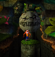 Cena da fase Boulders, de Crash Bandicoot  Foto: Sony / Naughty Dog