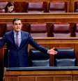 Premiê da Espanha, Pedro Sánchez, no Parlamento em Madri
15/04/2020 Ballesteros/Pool via REUTERS  Foto: Reuters
