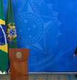 Jair Bolsonaro durante pronunciamento no Palácio do Planalto, em 24 de abril  Foto: ANSA / Ansa - Brasil