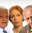 Walmor Chagas, Ariclê Perez e Flavio Migliaccio: fim da vida adiantado em consequência de profundas dores emocionais  Foto: TV Globo / Divulgação