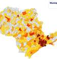 Mapa de São Paulo mostra avanço do coronavírus para o interior  Foto: Seade/Reprodução / Estadão