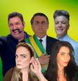 Bolsonaro entre Ratinho, Liliane Ventura, Denize Taccto e David Cardoso Jr.: artistas mobilizam seus seguidores em prol do presidente  Foto: Fotomontagem: Blog Sala de TV (Fotos: Marcelo Camargo / Agência Brasil e Reproduções / Instagram)