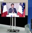 Entrevista coletiva conjunta (e por vídeo) do presidente da França, Emmanuel Macron, e da chanceler alemã, Angela Merkel 
18/05/2020
Kay Nietfeld/Pool via REUTERS  Foto: Reuters
