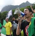 Manifestantes protestam contra o governador do RJ, Wilson Witzel
18/04/2020
REUTERS/Lucas Landau  Foto: Reuters