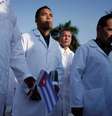 Médicos cubanos durante cerimônia de despedida antes de embarcarem para a Itália
21/03/2020
REUTERS/Alexandre Meneghini  Foto: Reuters