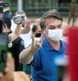 Jair Bolsonaro durante manifestação de apoiadores em Brasília, 17 de maio  Foto: EPA / Ansa
