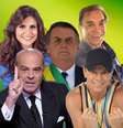 Bolsonaro entre Marcelo de Carvalho, Aline Barros, Dedé Santana e Netinho da Bahia: artistas ganham haters ao manifestar apoio ao presidente  Foto: Divulgação e Reprodução / Instagram / Fotomontagem: Blog Sala de TV 