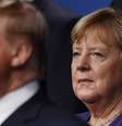 Trump e Merkel durante encontro em 2019  Foto: EPA / Ansa - Brasil