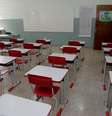 Salas de aula em escola pública no Paraná, vazias por conta do novo coronavírus (Covid-19).  Foto: DIRCEU PORTUGAL/FOTOARENA / Estadão Conteúdo