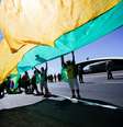 Concentração de manifestantes à favor do governo expressam apoio ao presidente Jair Bolsonaro em Brasília  Foto: Adriano Machado / Reuters