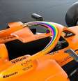 McLaren com novo adesivo como símbolo de combate à homofobia  Foto: Divulgação/Fórmula 1 / Estadão