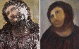 Ecce Homo original, deteriorado pela passagem do tempo e 'restaurado'  Foto: Centro de Estudios Borjanos / BBC News Brasil