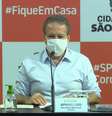 O secretário de Saúde da cidade de São Paulo, Edson Aparecido, durante coletiva on-line  Foto: Reprodução/YouTube / Estadão