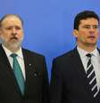 Augusto Aras ao lado de Sergio Moro na solenidade de posse do novo Procurador Geral da República (PGR)  Foto: Fátima Meira / Futura Press