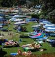 Movimentação em parque de Milão, na Itália, em 12 de julho  Foto: ANSA / Ansa