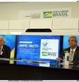 O ministro de Ciência e Tecnologia, Marcos Pontes (esq.), e o diretor interino do Inpe, Darcton Damião   Foto: MCTIC/Divulgação / Estadão