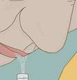 Ilustração de mulher cuspindo  Foto: Emma Russell / BBC News Brasil