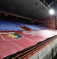 Estádio Luigi Ferraris vazio para clássico entre Sampdoria e Genoa, em Gênova, em 22 de julho  Foto: ANSA / Ansa - Brasil