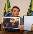 Jair Bolsonaro afirma que "o tamanho da Amazônia é maior do que a Europa", sendo que área é 58% menor  Foto: Reprodução