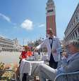 Turistas na Praça San Marco, centro histórico de Veneza, em 12 de junho  Foto: ANSA / Ansa