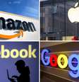 De acordo com o documento, Amazon, Apple, Facebook e Google, cada uma à sua maneira, aproveitaram-se de seu tamanho e poder para minar o crescimento de empresas menores e potenciais concorrentes  Foto: Montagem / Reuters