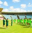 Equipe do Sampaio Corrêa durante treino no Estádio Castelão  Foto: Divulgação / Estadão Conteúdo