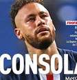 Recorte da primeira página do jornal esportivo francês L'Équipe: inconsolável sim, porém mais em evidência do que nunca  Foto: Reprodução