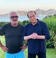 Flavio Briatore e Silvio Berlusconi na Sardenha, em agosto de 2020  Foto: ANSA / Ansa - Brasil