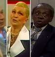 Dercy Gonçalves, Raul Cortez, Hebe Camargo e Grande Otelo no 'Roda Viva'  Foto: Reprodução de 'Roda Viva' (1987) / TV Cultura / Estadão