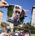 Negacionistas se reuniram em Roma para protestar contra medidas sanitárias  Foto: ANSA / Ansa