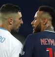 Alvaro Gonzalez e Neymar batem boca durante jogo do Campeonato Francês  Foto: Gonzalo Fuentes / Reuters