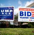 Cartazes de campanha de Joe Biden e de Donald Trump em Fairfax, na Virgínia
18/09/2020 REUTERS/Al Drago  Foto: Reuters