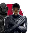 Uma estátua de Yasuke e Chadwick Boseman como Pantera Negra: heróis negros inspiradores  Foto: Reprodução