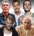 Acima, o chef e apresentador Anthony Bourdain (1956-2018), visto na CNN Brasil, o ex-Menudo Anthony Galindo (1979-2020) e o vocalista do Linkin Park Chester Bennington (1976-2017); abaixo, o DJ Avicii (1989-2018) e o ator Flávio Migliaccio (1934-2020): famosos na estatística de suicídio masculino   Foto: Divulgação
