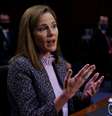 Amy Coney Barrett, indicada à Suprema Corte dos EUA, durante audiência em comitê do Senado do país
14/10/2020 REUTERS/Jonathan Ernst/Pool  Foto: Reuters