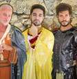 Kadu Moliterno, Miguel Rômulo e Raphael Viana caracterizados como Herodes, Caifás e Pilatos  Foto: Divulgação