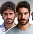 José Condessa como Juan (à esquerda), em ‘Salve-se Quem Puder’, e na pele de David, na novela portuguesa ‘Bem Me Quer’  Foto: Divulgação