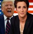 Trump e Rachel já trocaram várias ‘farpas’ pela mídia e nas redes sociais  Foto: Sala de TV