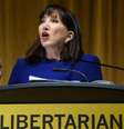 Jo Jorgensen é a primeira candidata do Partido Libertário à presidência dos EUA  Foto: Getty Images / BBC News Brasil