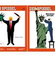 O bárbaro e o salvador da Pátria: Trump e Biden receberam tratamentos distintos da ‘Der Spiegel’  Foto: Reprodução