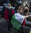 Protesto contra medidas restritivas em Roma, capital da Itália  Foto: ANSA / Ansa - Brasil