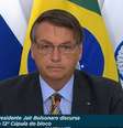 O presidente da República, Jair Bolsonaro, tem o discurso transmitido durante a cúpula do Brics; evento foi realizado em formato virtual por causa da pandemia.  Foto: Reprodução/ YouTube/ Planalto / Estadão Conteúdo