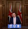 Matt Hancock, secretário da Saúde do Reino Unido, durante entrevista coletiva em Downing Street 
23/12/2020
Kirsty Wigglesworth/Pool via REUTERS  Foto: Reuters