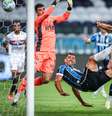 Diego Souza marcou o gol da vitória do Grêmio contra o São Paulo  Foto: Lucas Uebel/Gremio FBPA