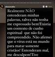 Story publicado por Elba Ramalho após declaração sobre a pandemia  Foto: Instagram / @elbaramalho / Estadão