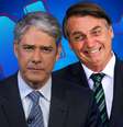 Inimigos íntimos: o editor-chefe do ‘JN’, William Bonner, voltou a exibir imagens de Bolsonaro dias após ser duramente xingado pelo presidente  Foto: Fotomontagem: Blog Sala de TV