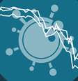 Ilustração de um vírus com linhas ilustrando prejuízos econômicos  Foto: BBC News Brasil