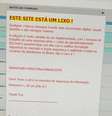 Mensagem de hacker no site do Ministério da Saúde  Foto: Reprodução / Estadão