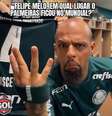 Felipe Melo foi um dos principais alvos de memes após a derrota do Palmeiras para o Al-Ahly nos pênaltis  Foto: Twitter / Gol Perdido / Estadão